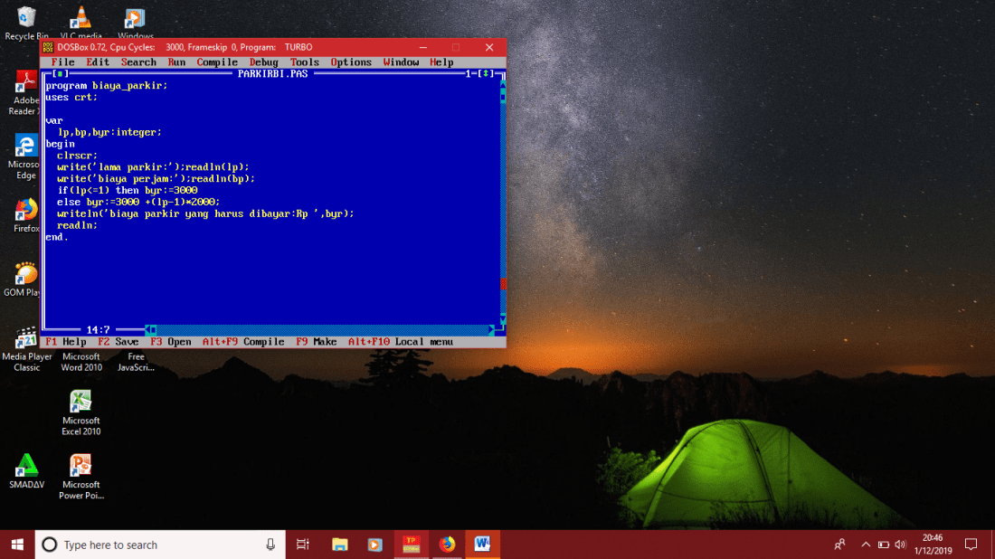 program biaya parkir